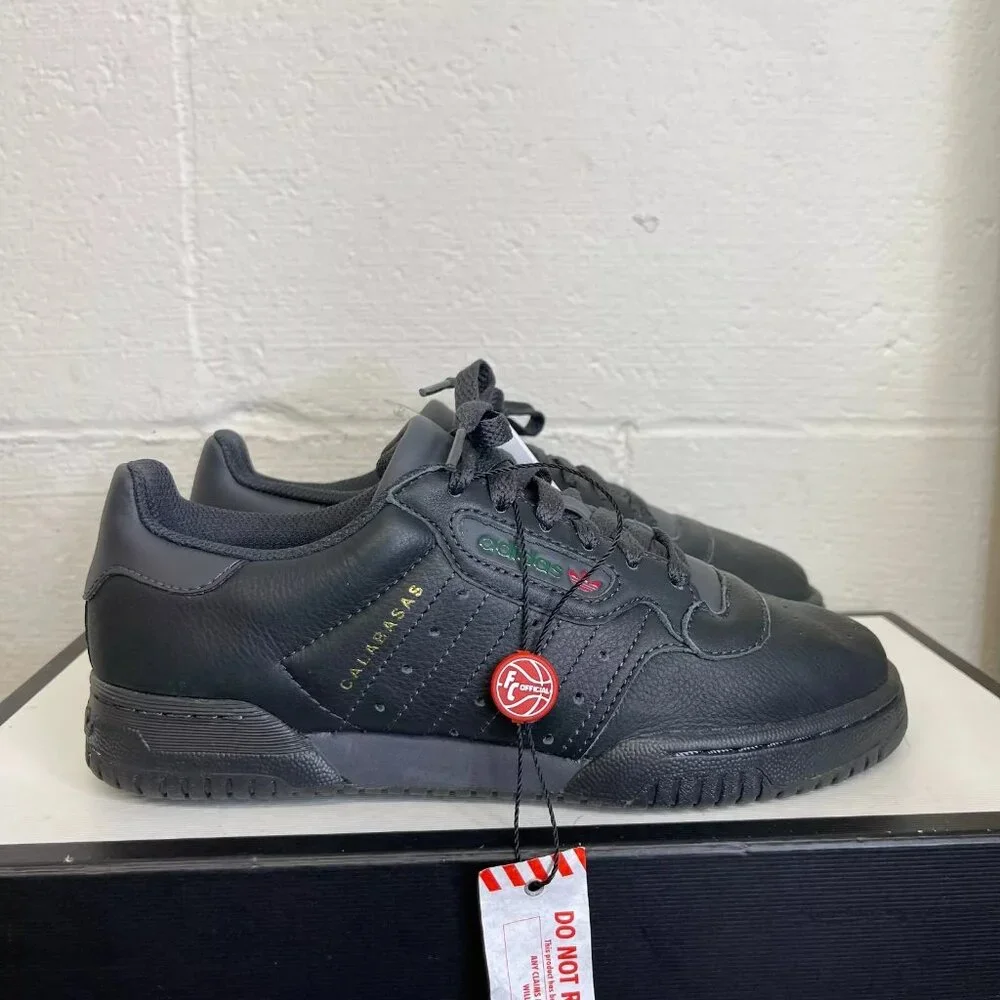 Adidas Yeezy Powerphase Calabasas Core Black Leather Sneaker Low Top Mens 4.5 US